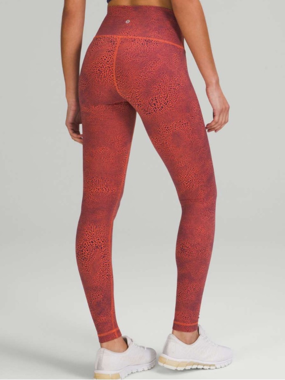Lululemon Wunder Train High-Rise Tight 28" Crackle Glaze Vintage Orange Larkspur